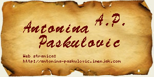 Antonina Paskulović vizit kartica